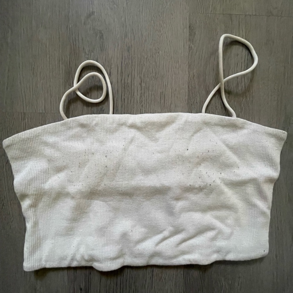 White Ribbed Women's Top